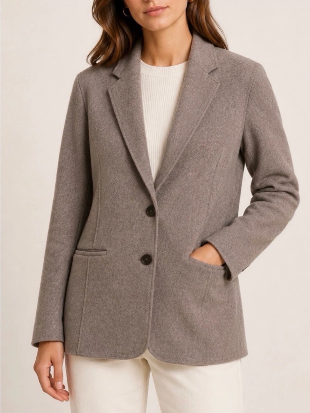 Jenni Kayne Double-Faced Wool Cashmere Blend Single-Breasted Jacket XS